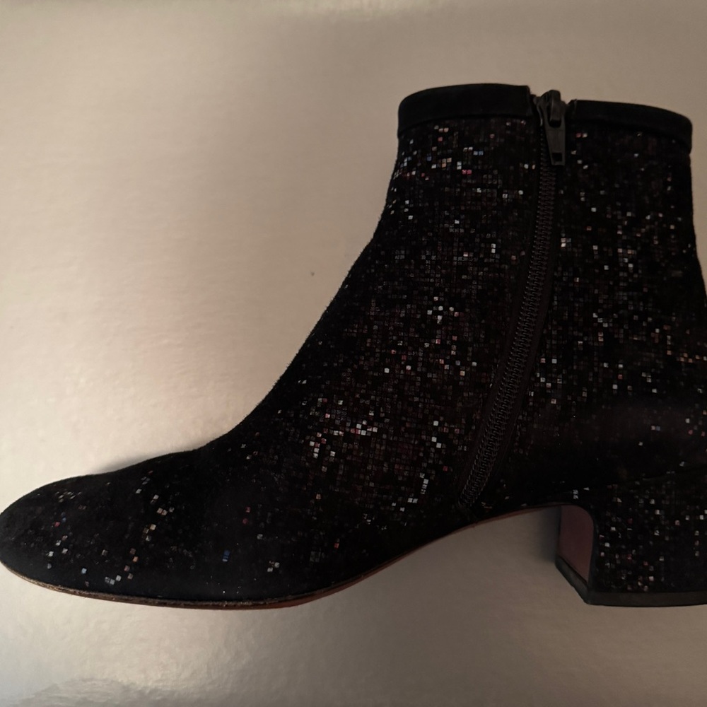 Chie Mihara black suede glitter booties